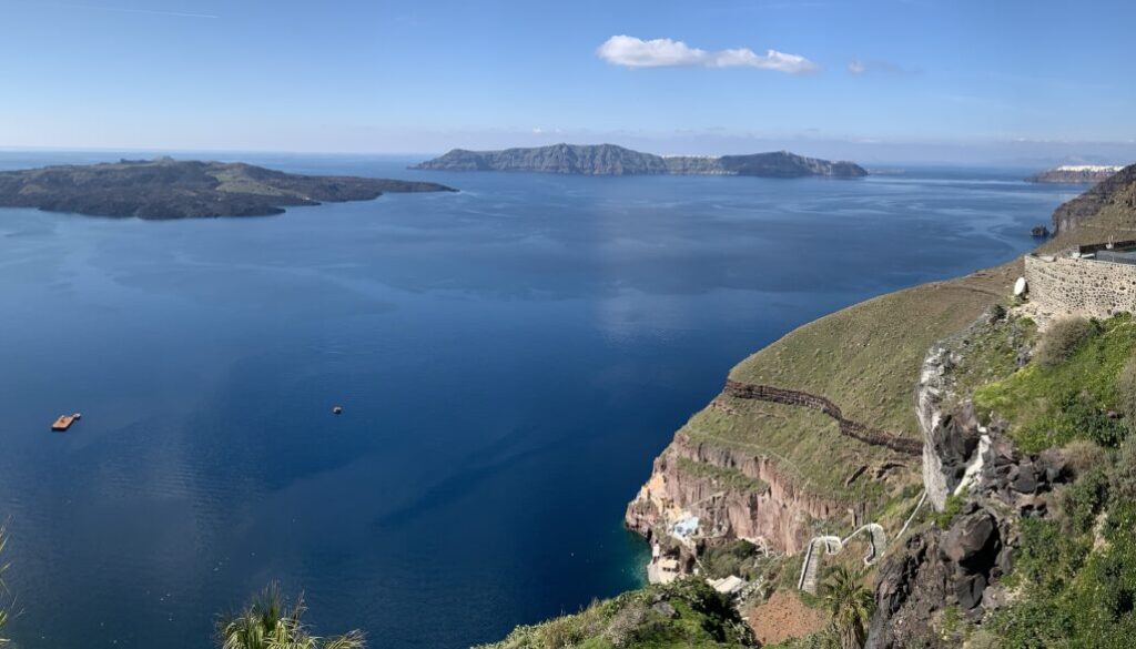 Old port of Santorini from above