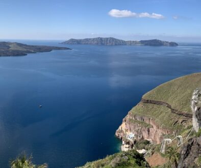 Old port of Santorini from above