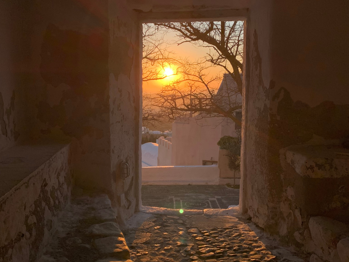 Pyrgos village sunset